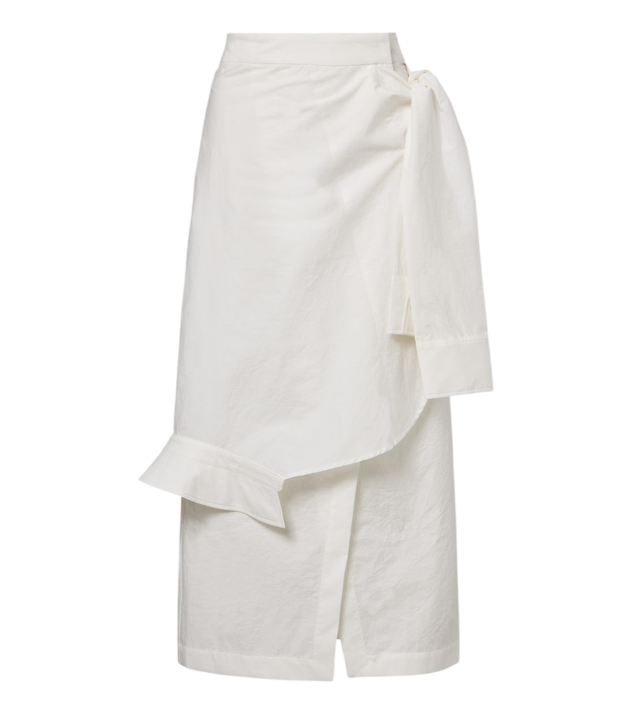 Róhe Asymmetric cotton-blend midi skirt