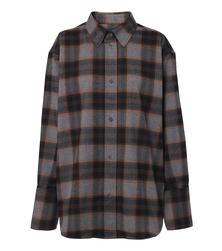 Camisa de franela de algodón a cuadros Róhe