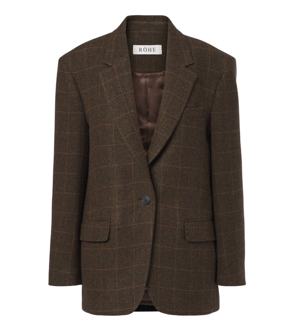 Róhe Checked oversized wool blazer