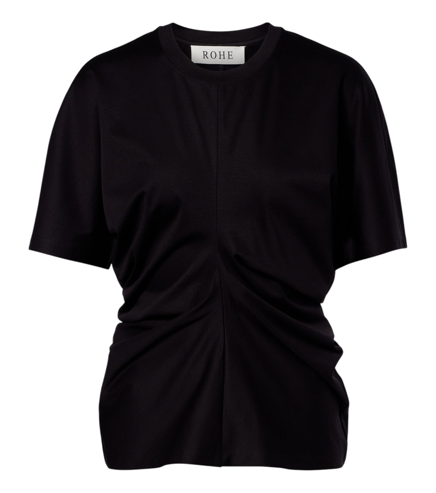Róhe Gathered cotton and silk-blend t-shirt