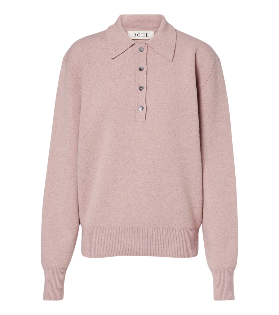 Róhe Knitted wool-blend polo sweater