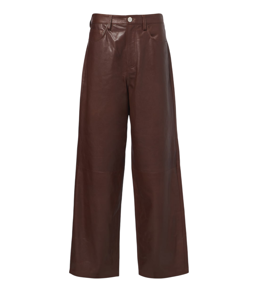 Róhe Leather wide-leg pants
