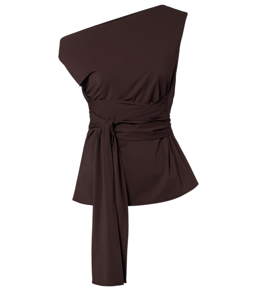 Róhe One-shoulder jersey wrap top