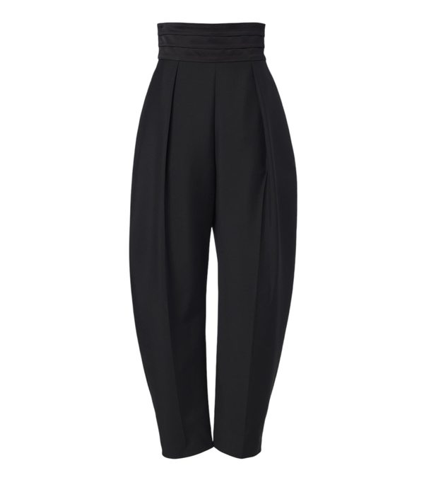Pantalones de lana y mohair de pierna ancha con pliegues de Róhe