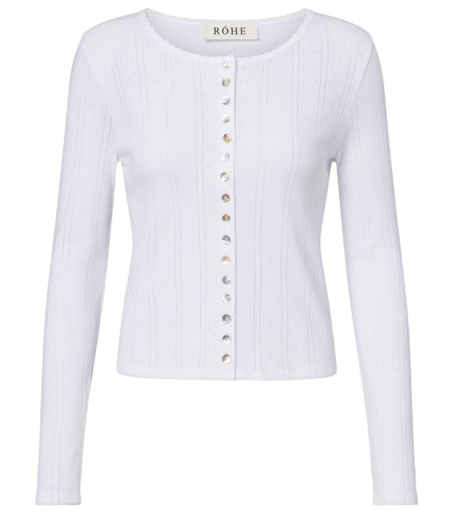 Róhe Pointelle cotton cardigan