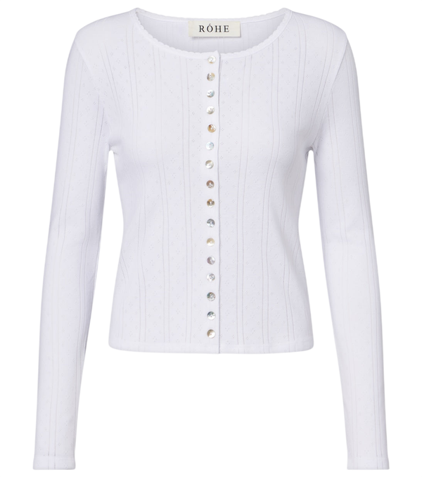 Róhe Pointelle cotton cardigan