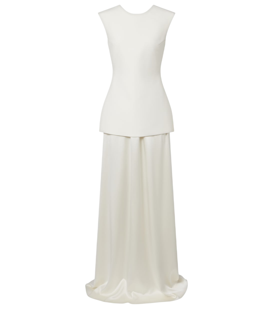 Róhe Vestido de gala em mistura de lã com acabamentos em seda