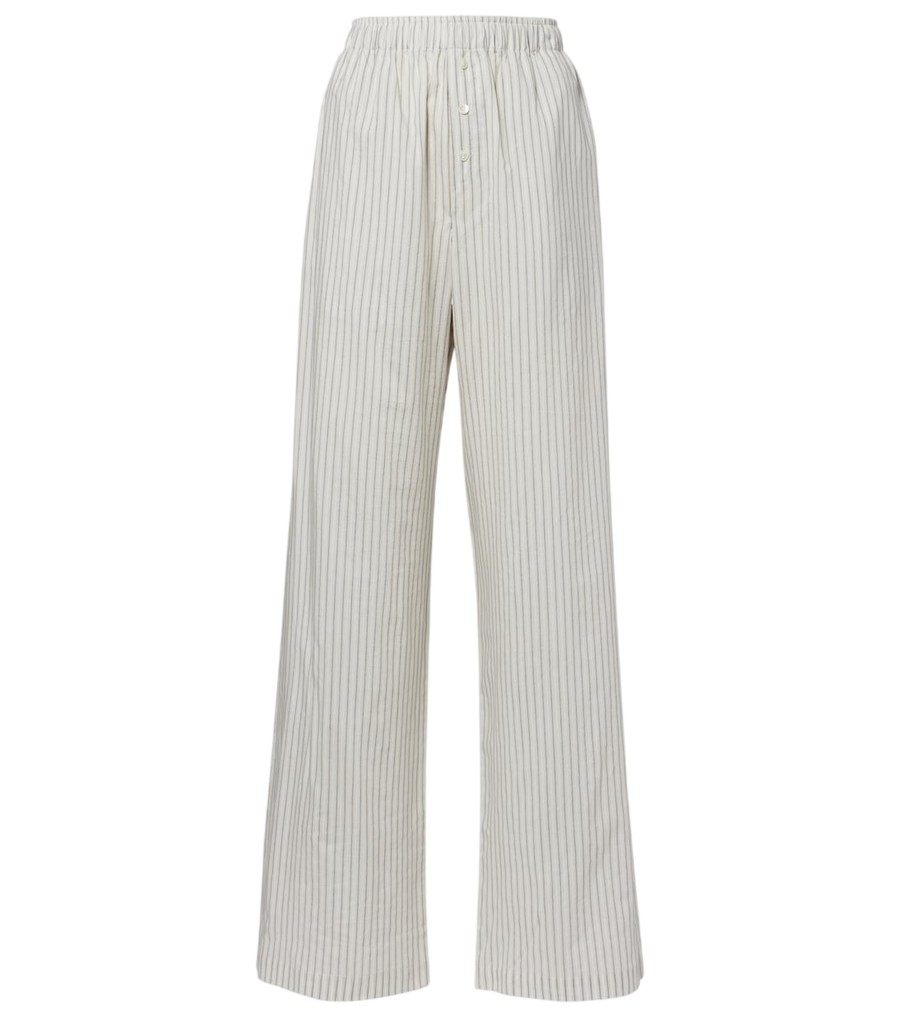 Róhe Striped silk and cotton wide-leg pants