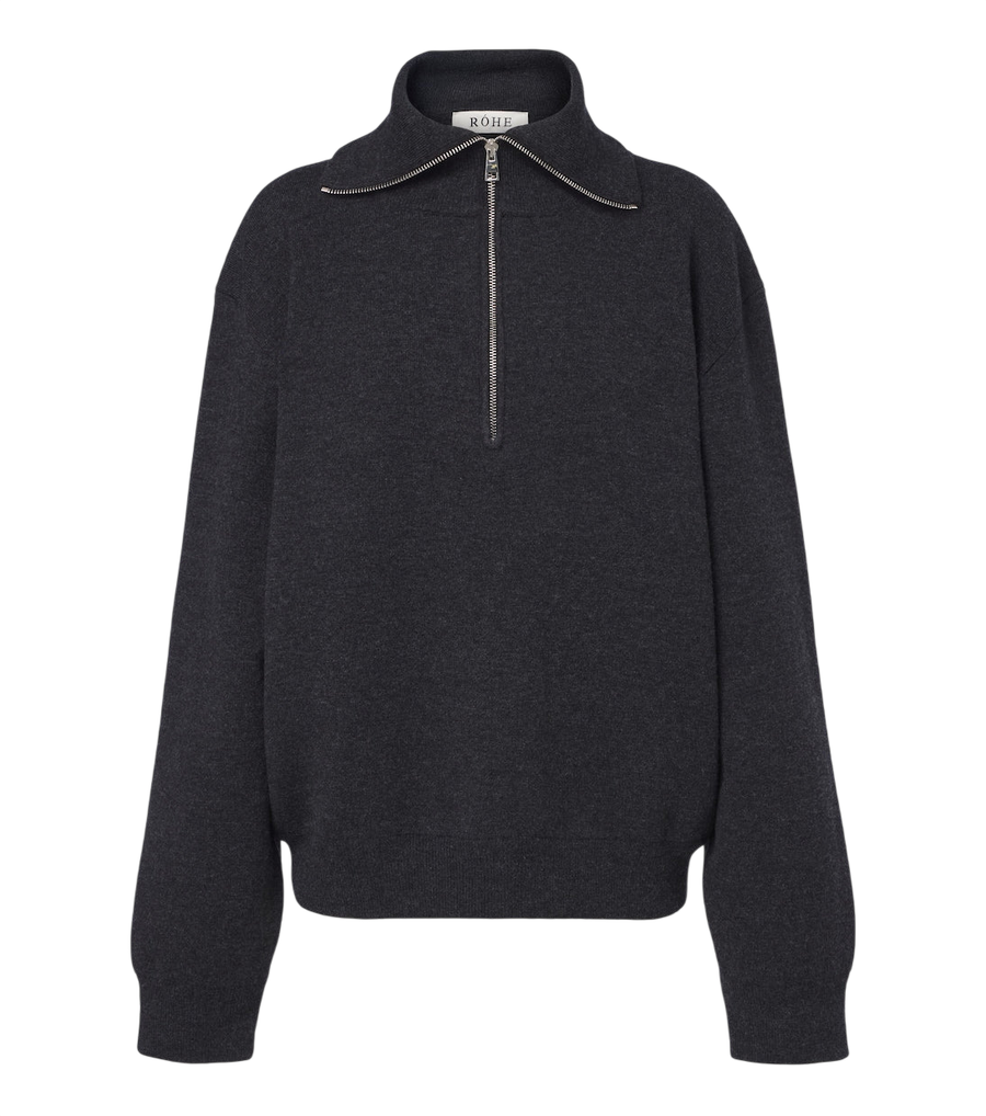 Róhe Wool and cashmere half-zip sweater