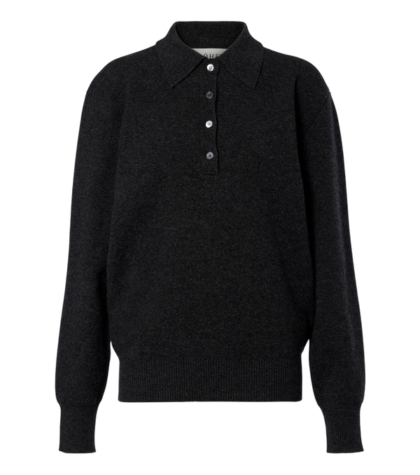 Róhe Wool, cashmere, and silk-blend polo sweater
