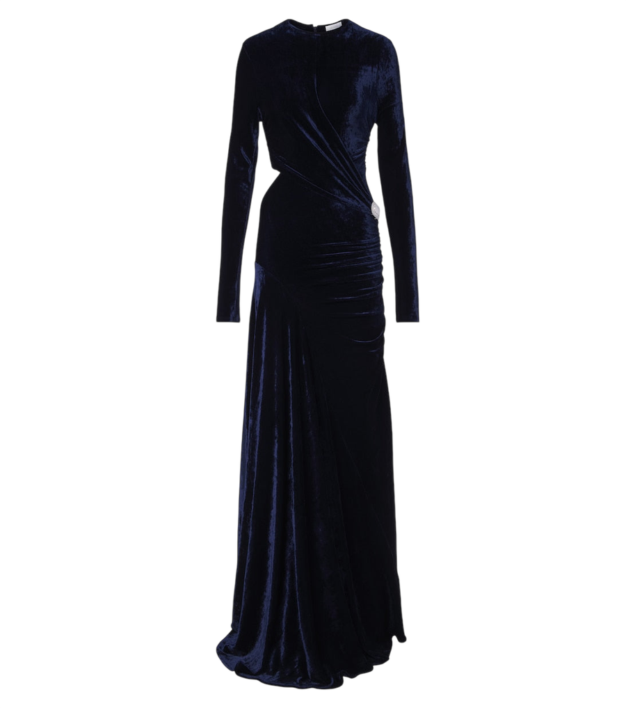 Rabanne Cutout embellished velvet gown