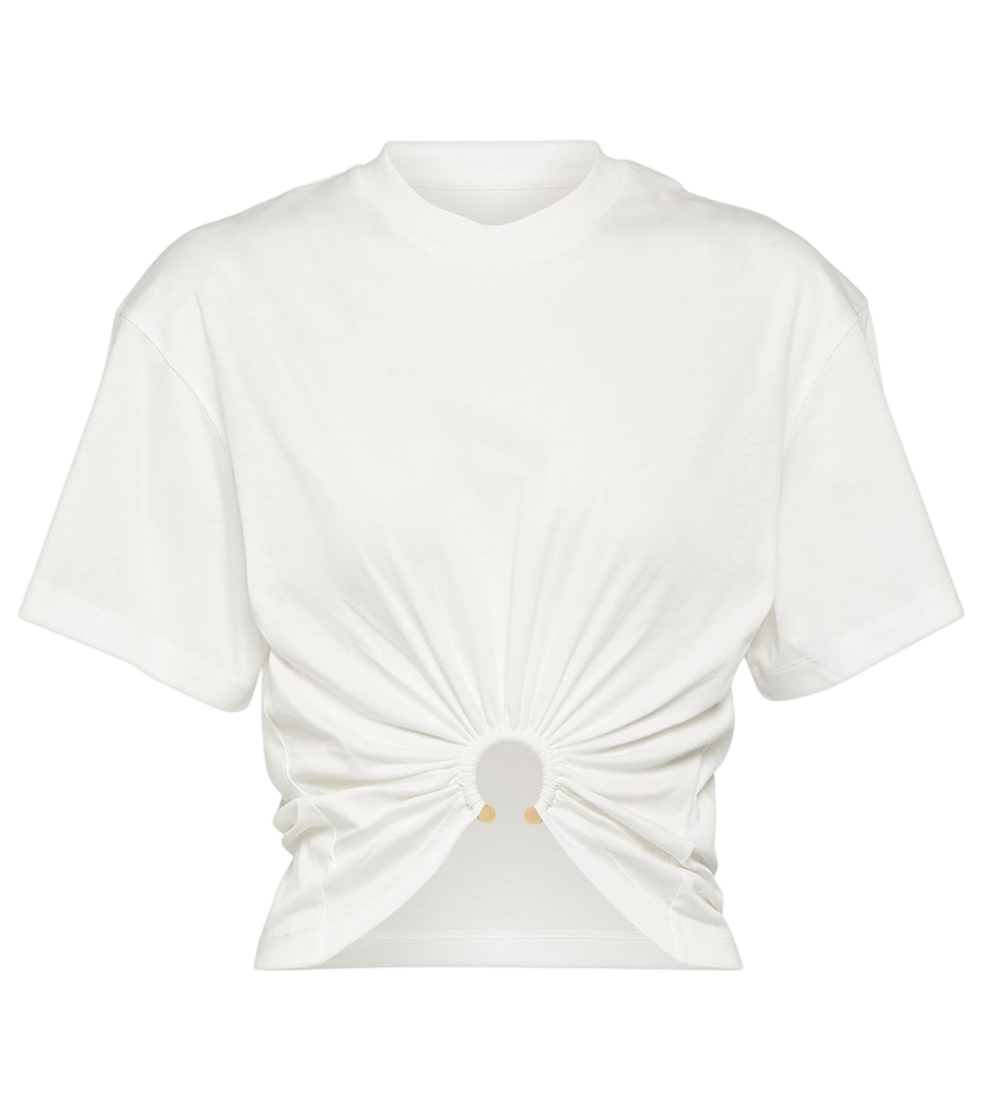 Haut court en jersey de coton orné Rabanne
