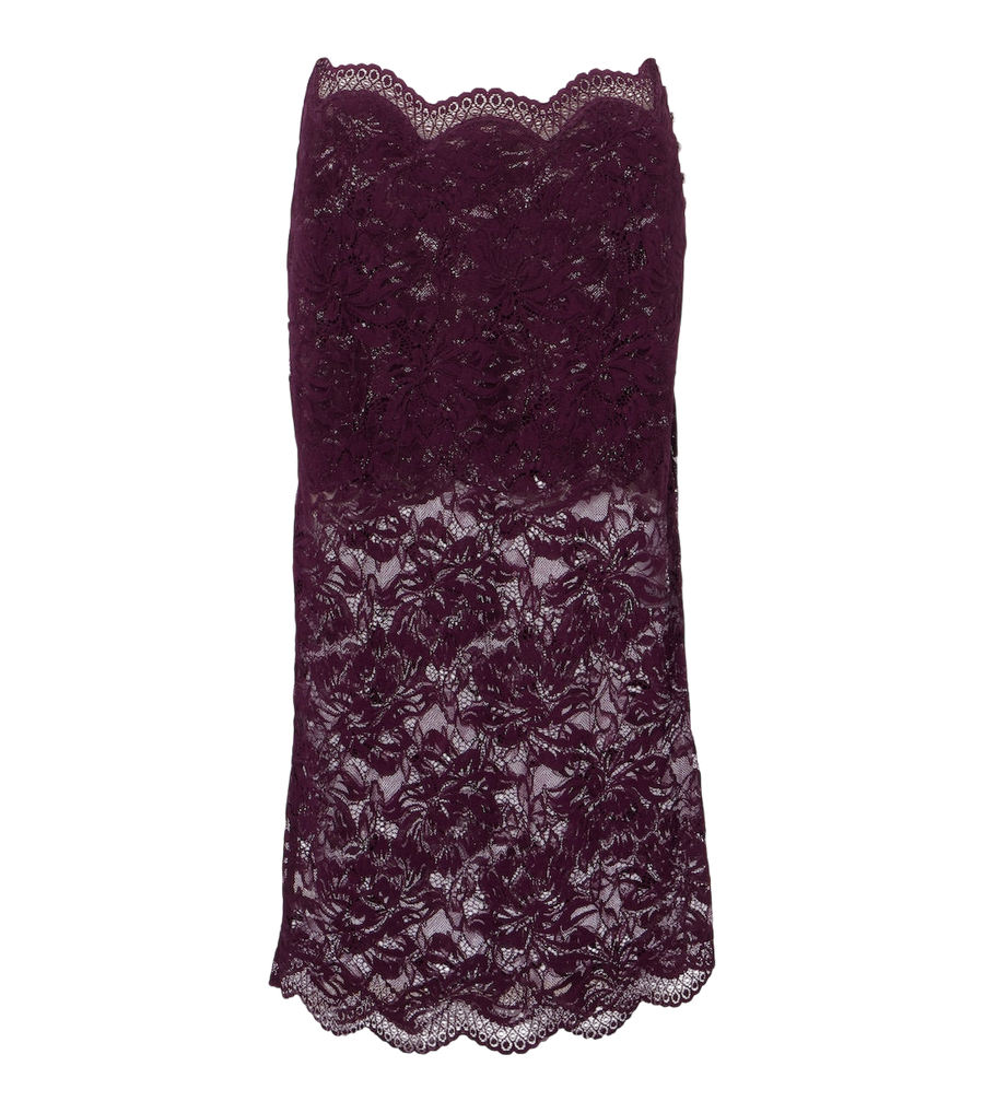 Jupe midi en dentelle florale Rabanne
