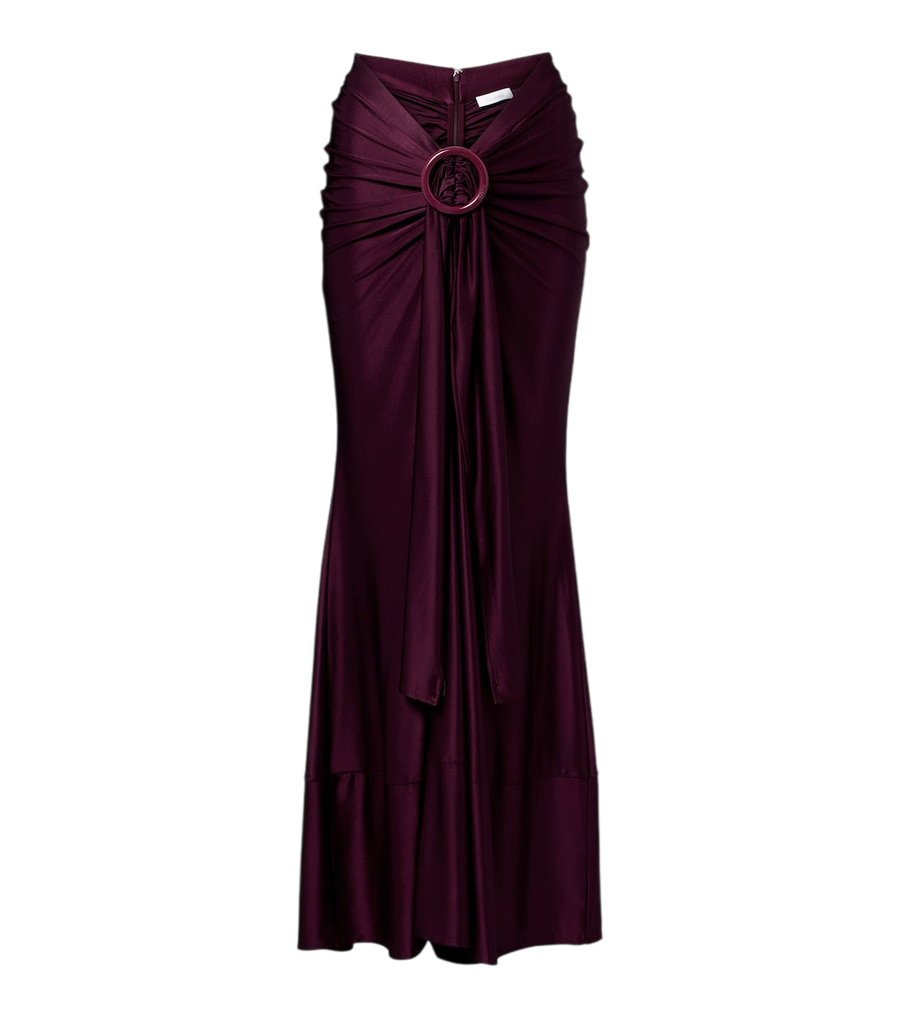 Rabanne Gathered satin maxi skirt