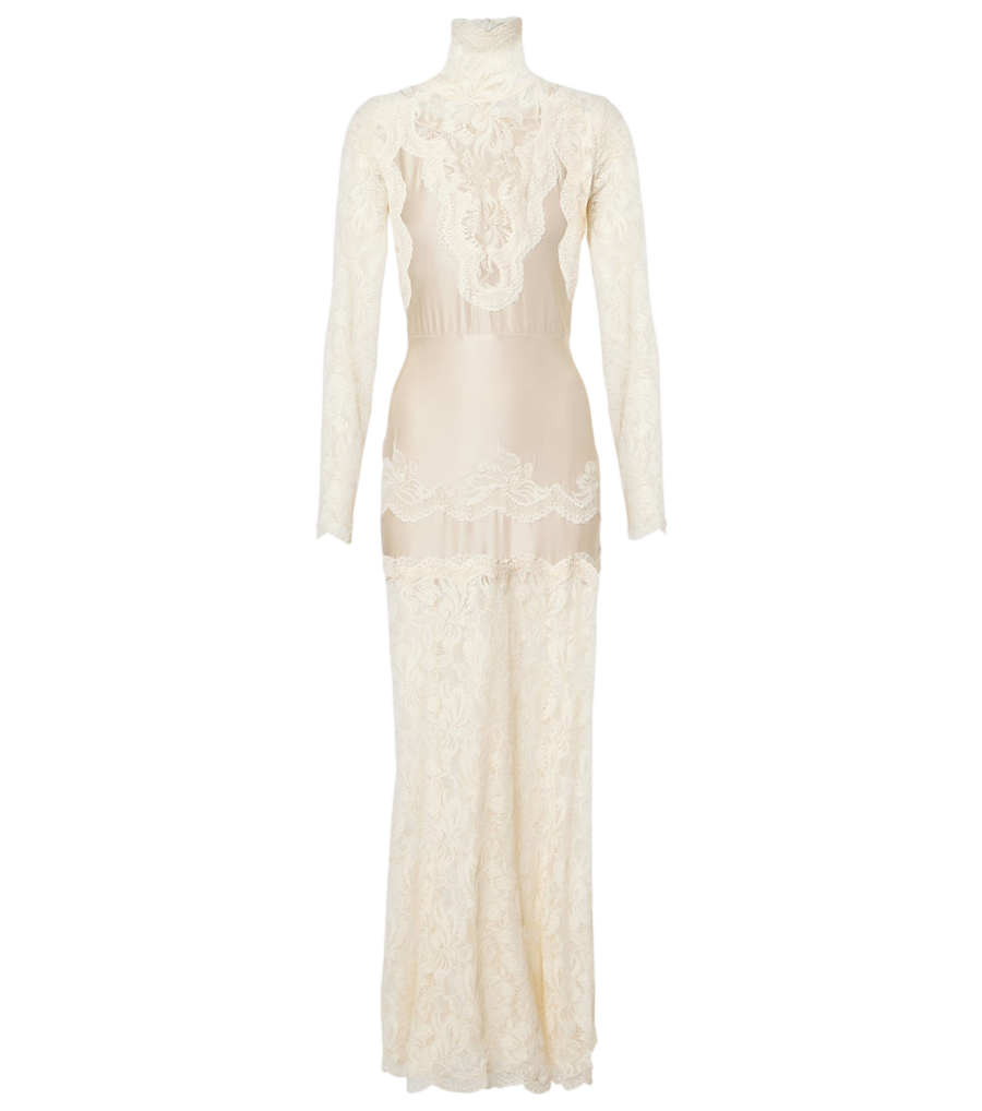 Rabanne Lace-trimmed maxi dress