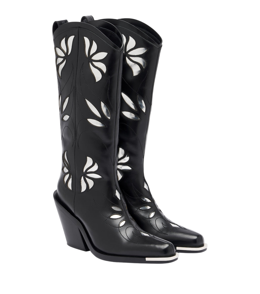 Rabanne Leather cowboy boots
