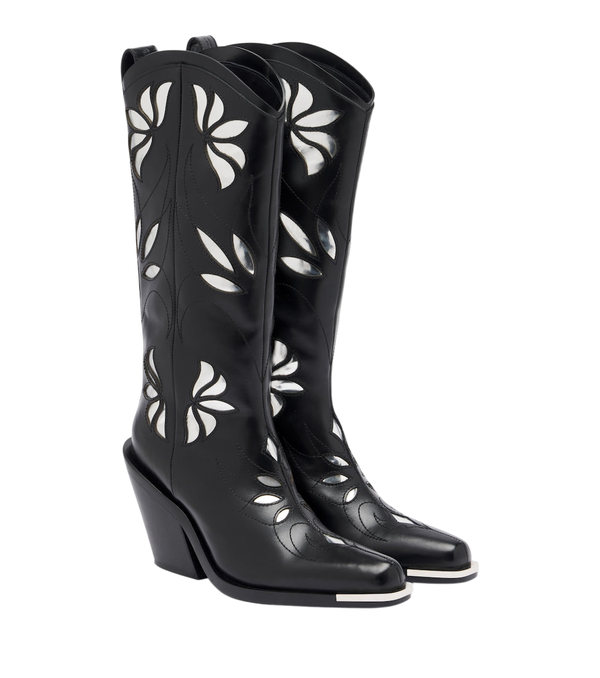 Rabanne Leather cowboy boots
