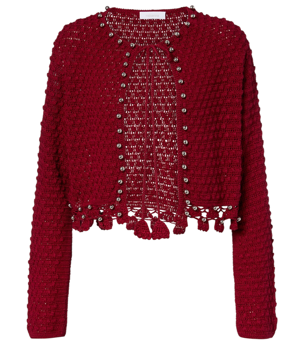 Rabanne Studded crochet cotton cardigan