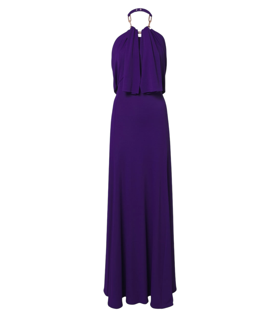 Rabanne x Dinh Van embellished crêpe halterneck gown