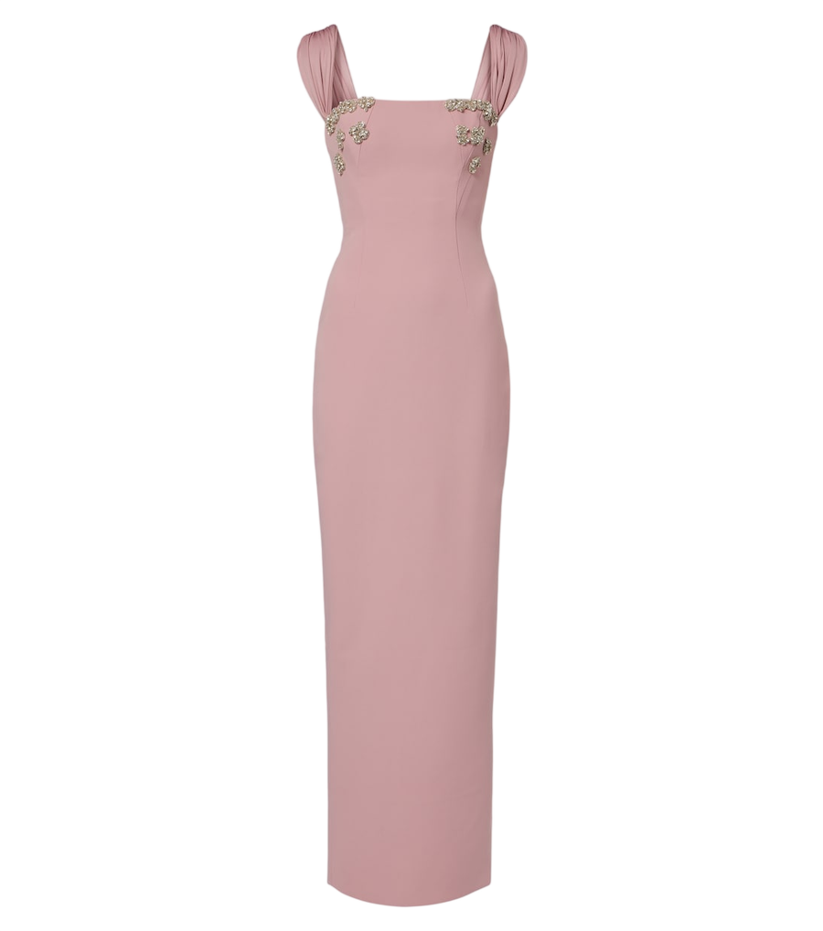 Rachel Gilbert Vestido de noite Malia com espartilho em crepe adornado