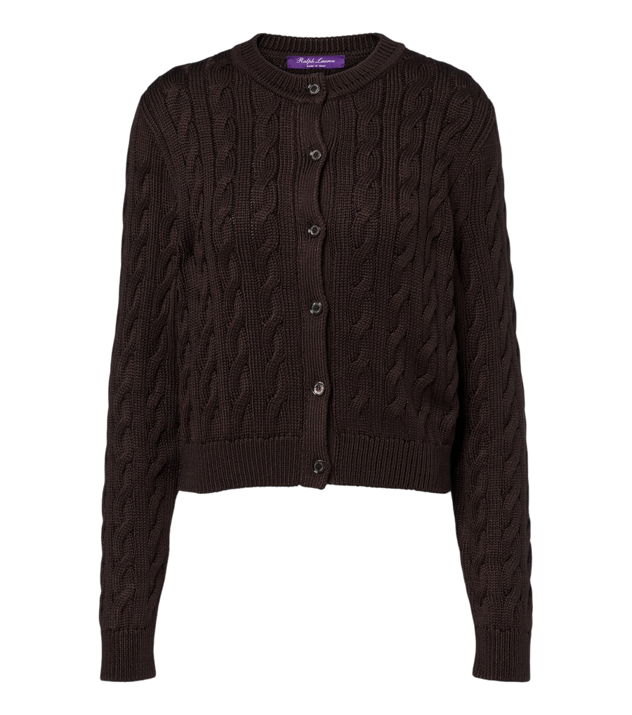Ralph Lauren Collection Cable-knit silk cardigan