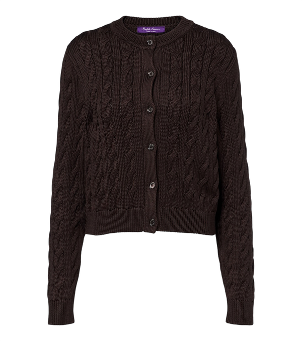 Ralph Lauren Collection Cable-knit silk cardigan