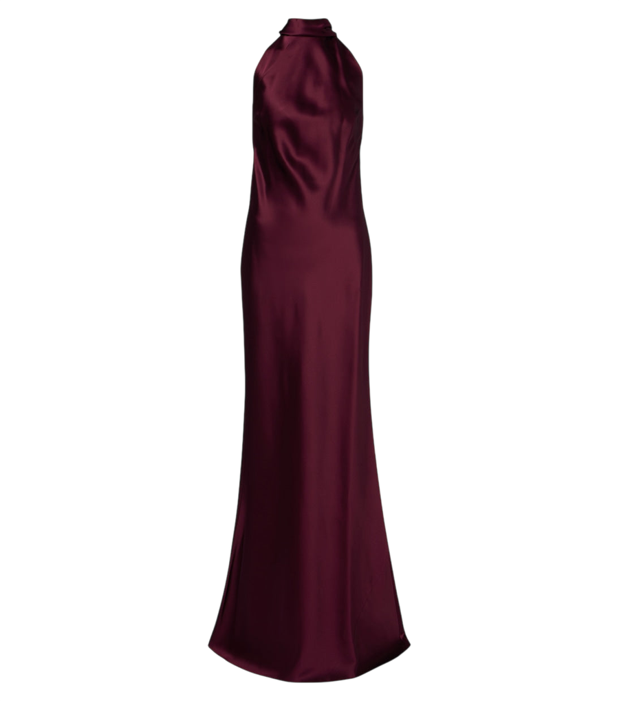 Vestido de satén halter Chilton de Ralph Lauren Collection