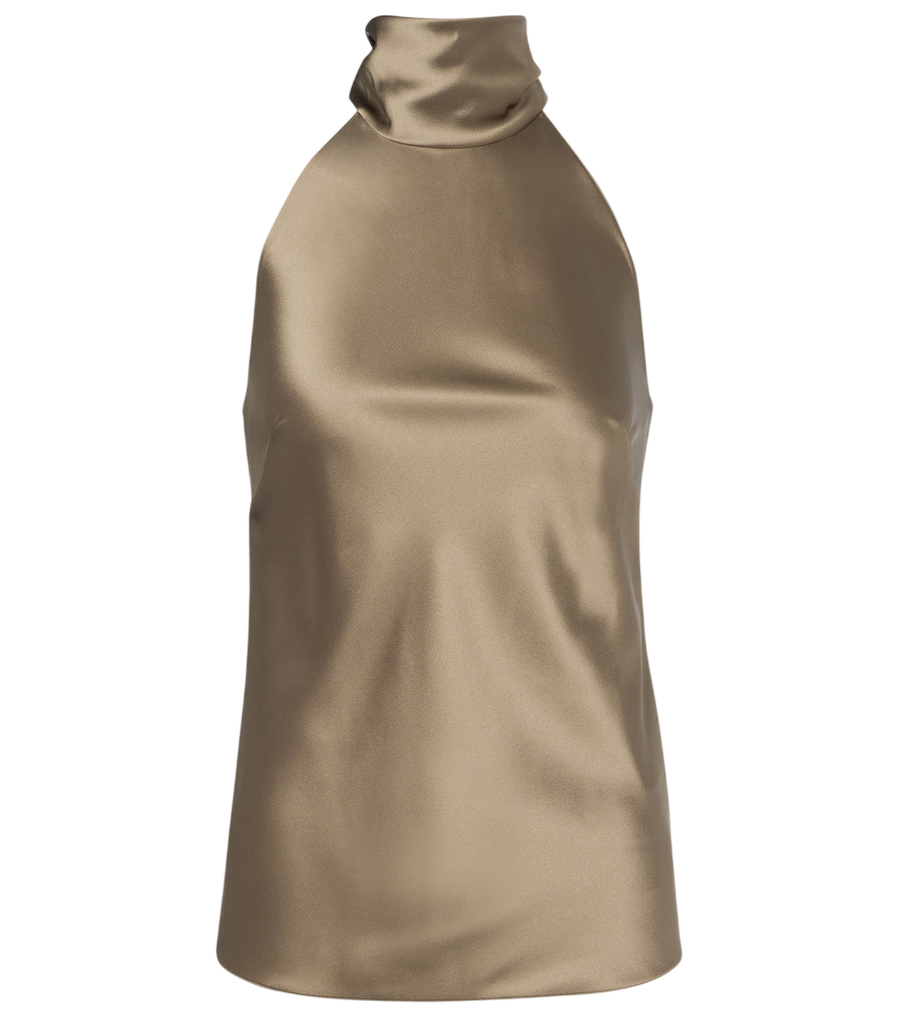 Top de satén con cuello de lazo Chiltons de Ralph Lauren Collection