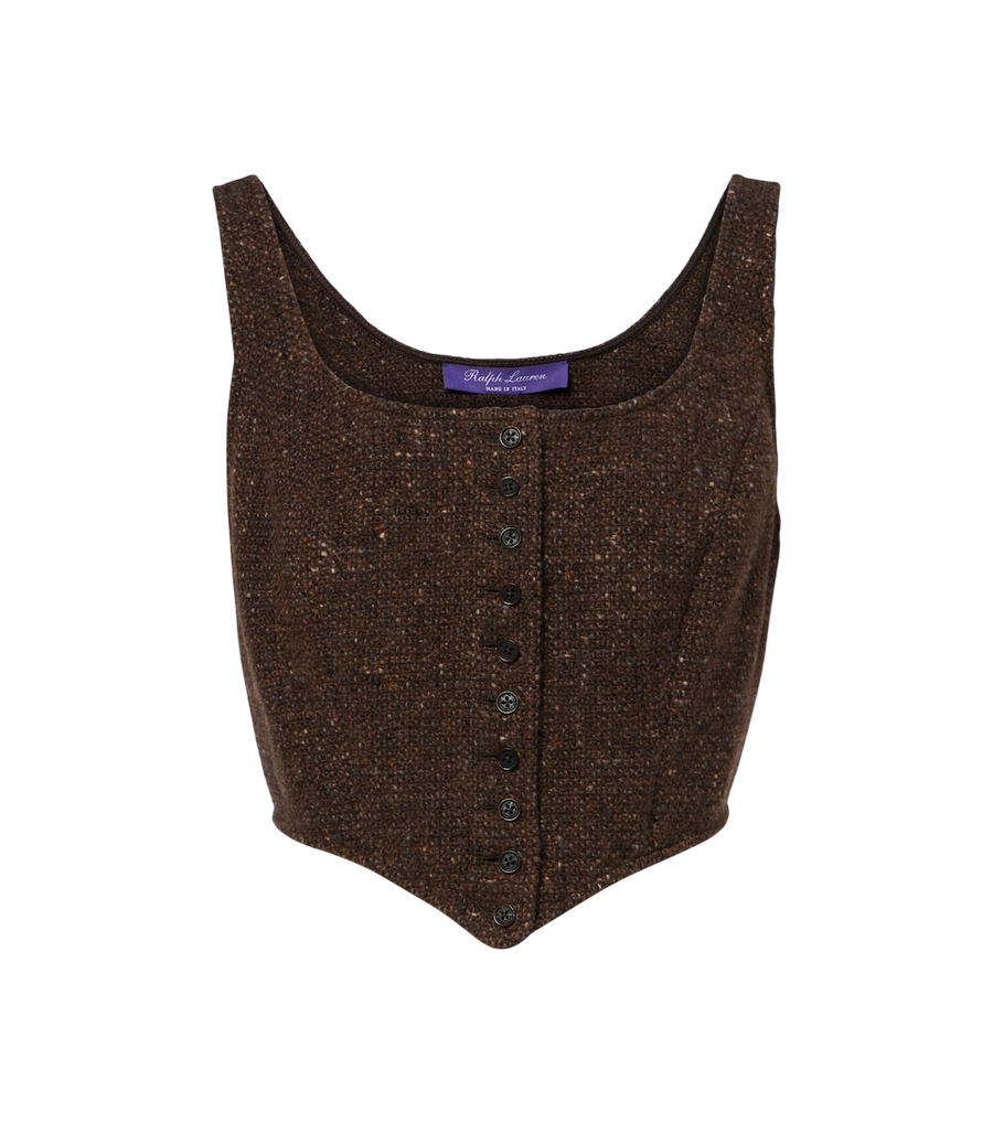 Ralph Lauren Collection Sherry wool and cashmere-blend tweed top