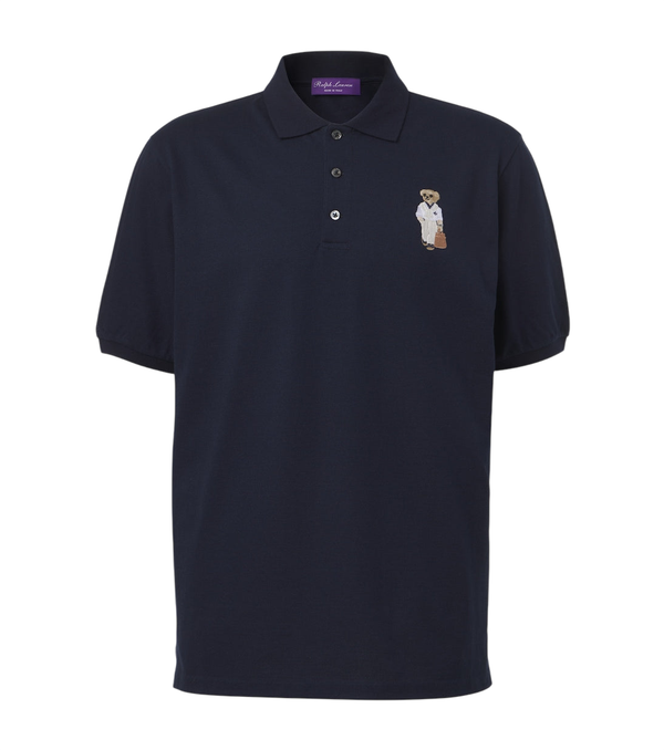 Ralph Lauren Purple Label Embroidered cotton and cashmere polo shirt