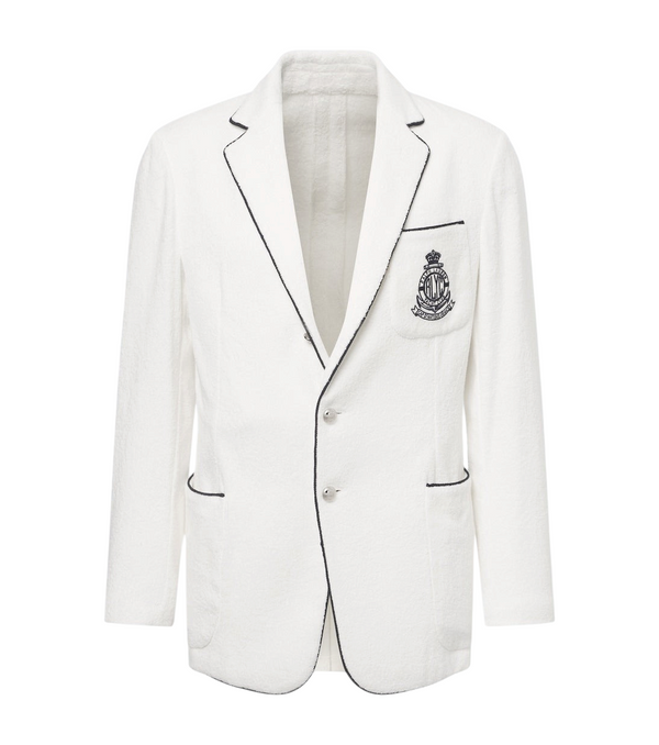 Ralph Lauren Purple Label Embroidered cotton terry blazer