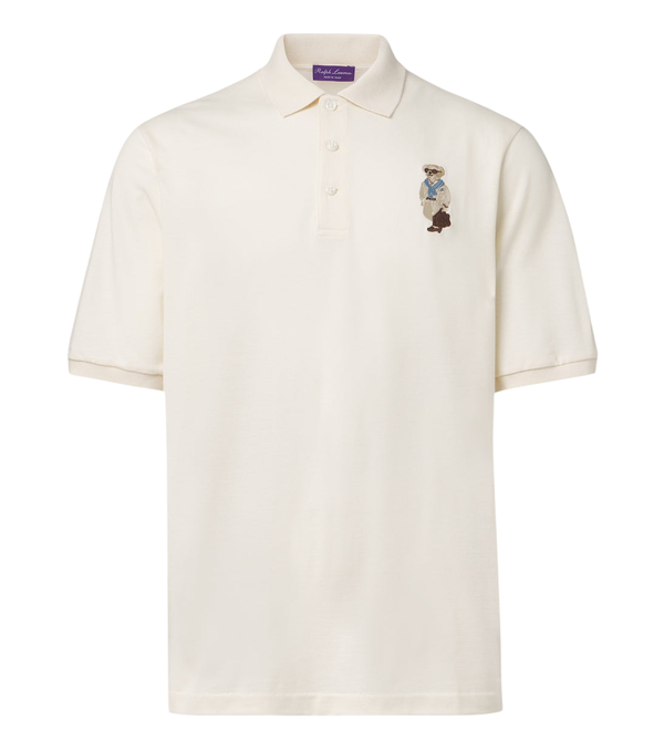Ralph Lauren Purple Label Polo Bear cotton and cashmere piqué polo shirt