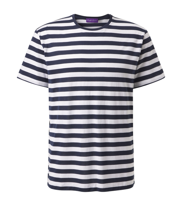 Ralph Lauren Purple Label Striped cotton lisle and piqué T-shirt
