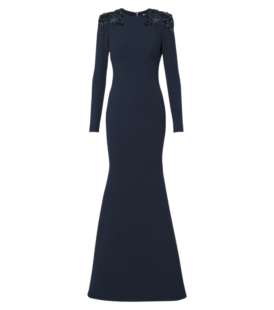 Robe longue en crêpe ornée Rebecca Vallance Adrienne
