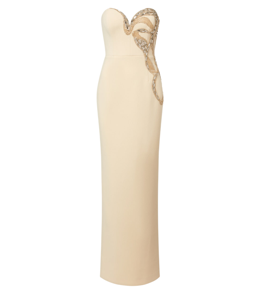 Rebecca Vallance Aylin embellished crêpe bustier gown