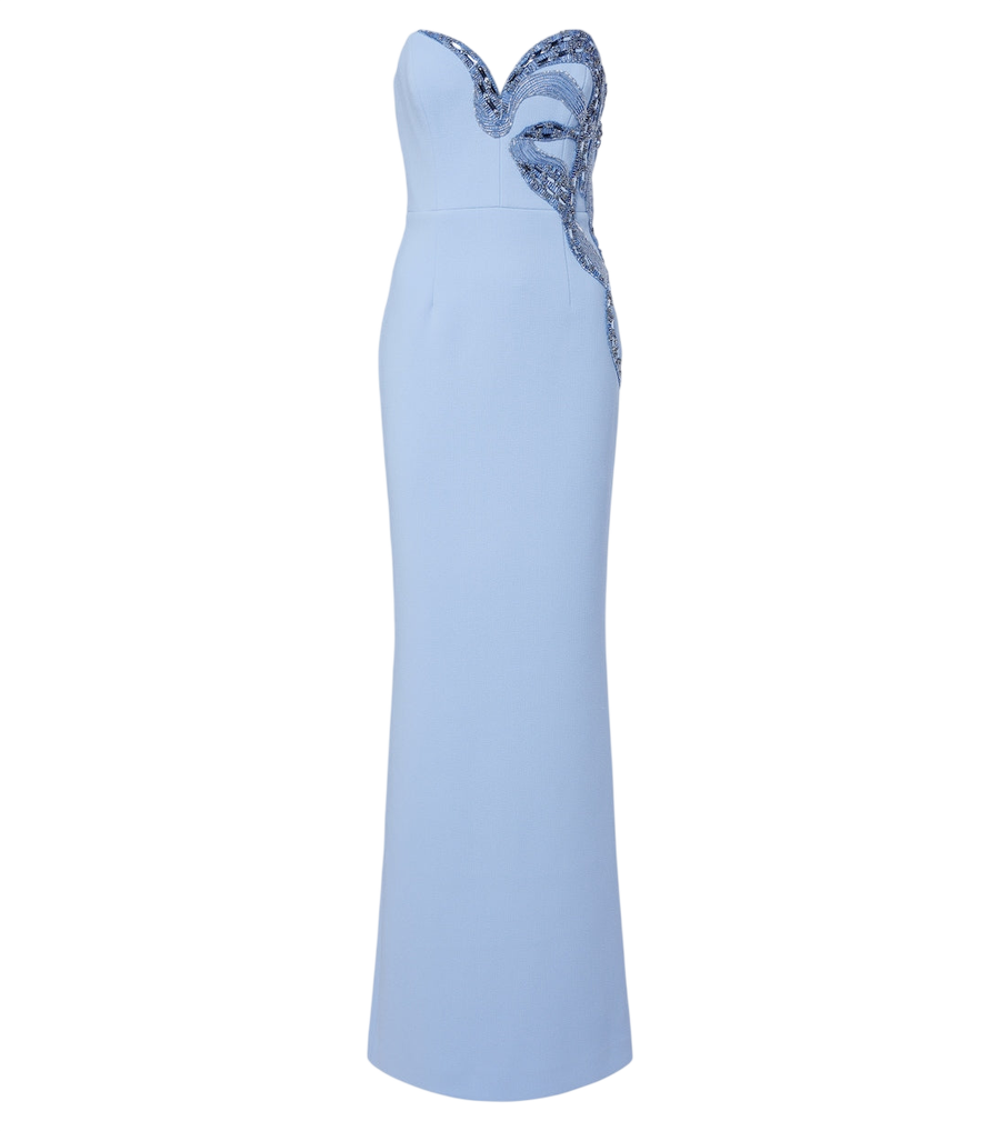 Rebecca Vallance Aylin embellished crêpe bustier gown