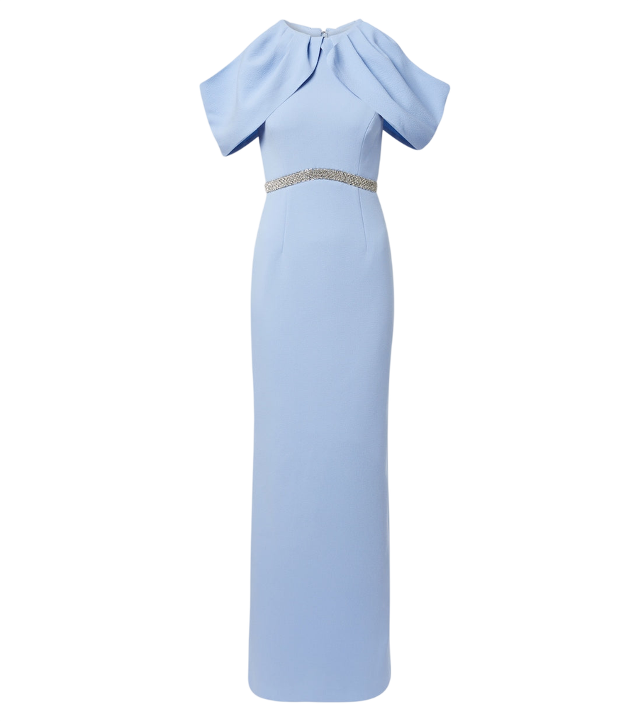 Robe longue en crêpe ornée Aylin de Rebecca Vallance