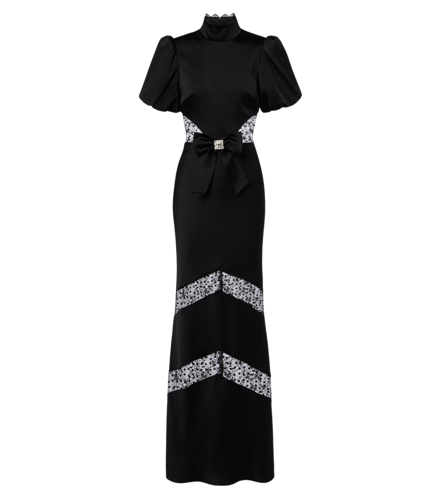 Rebecca Vallance Vestido maxi com aplicações e detalhe de laço
