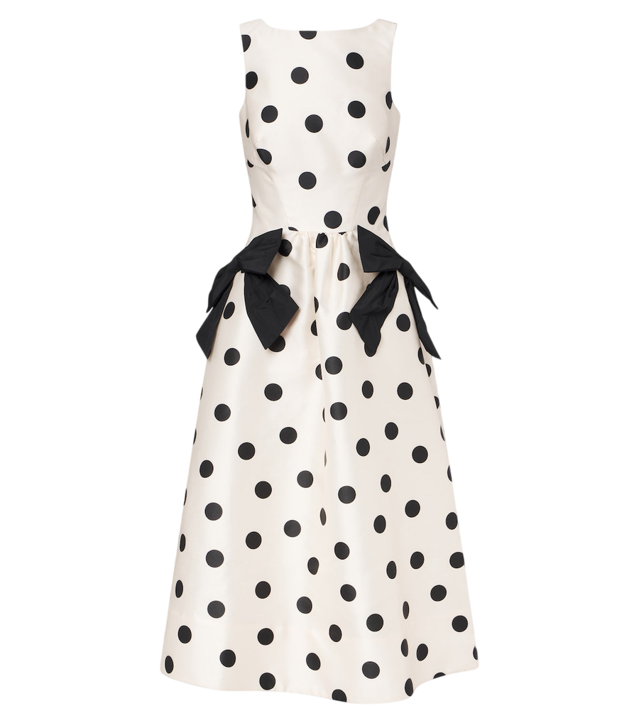 Robe midi à pois avec détail de nœud Rebecca Vallance