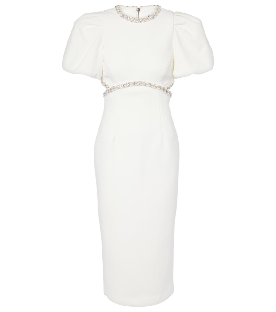 Rebecca Vallance Bridal Alicia embellished crêpe midi dress