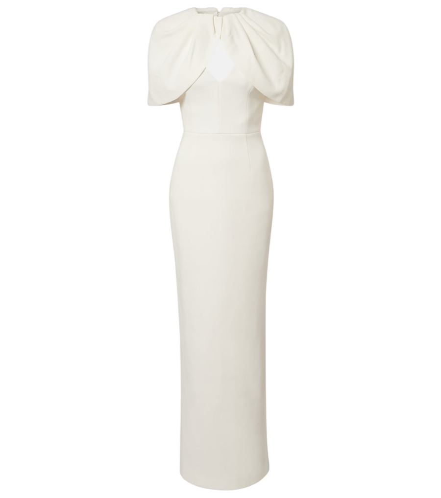 Rebecca Vallance Bridal Cameron caped crêpe gown