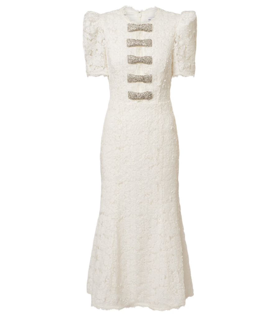 Rebecca Vallance Bridal Dillon embellished lace midi dress