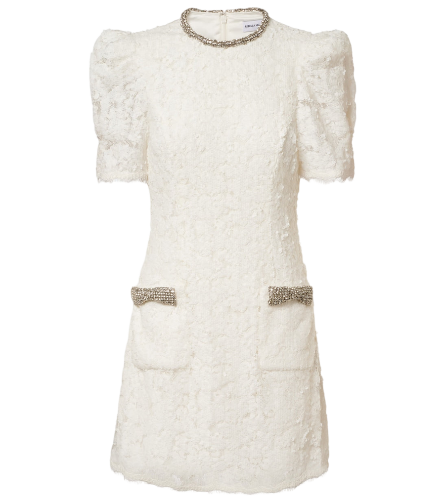 Mini-robe en dentelle ornée Dillon de Rebecca Vallance Bridal