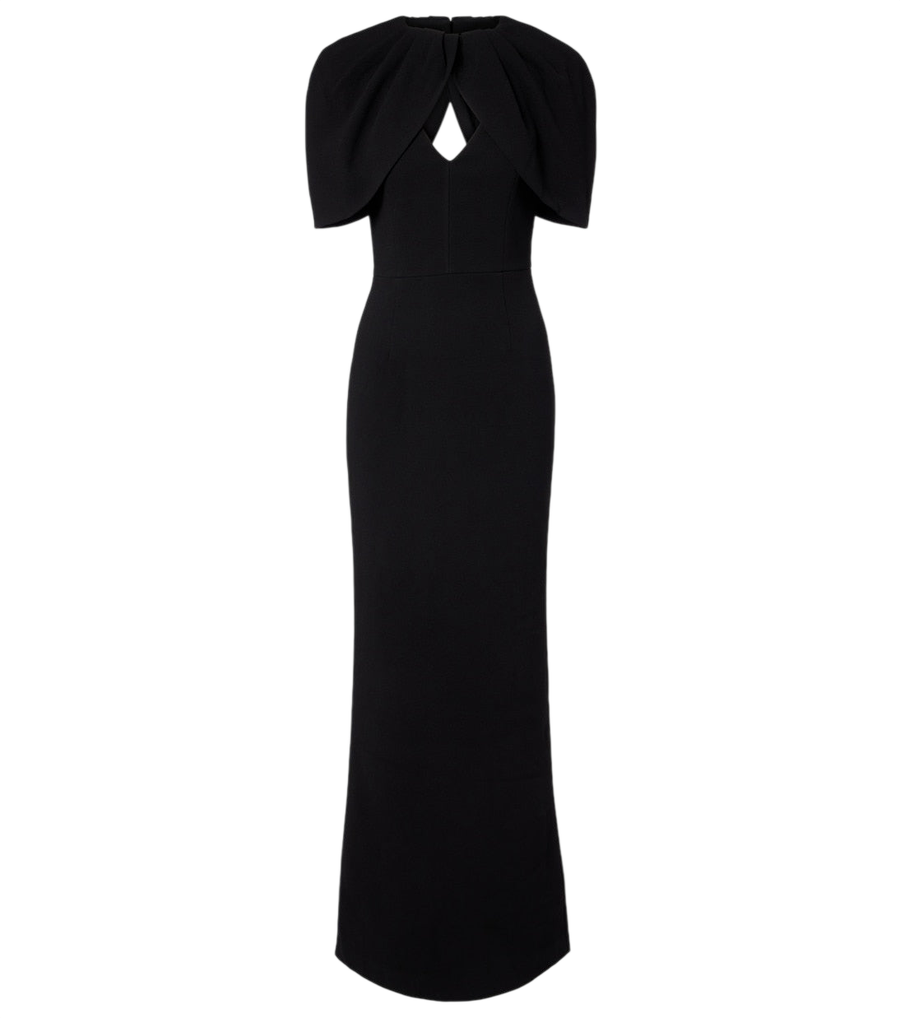 Rebecca Vallance Cameron caped crêpe gown