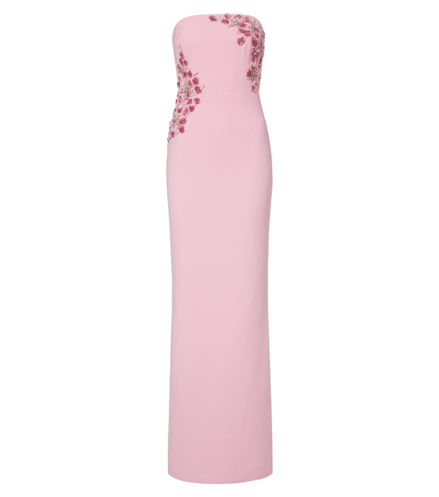 Robe longue bustier en crêpe ornée Fresa Rebecca Vallance