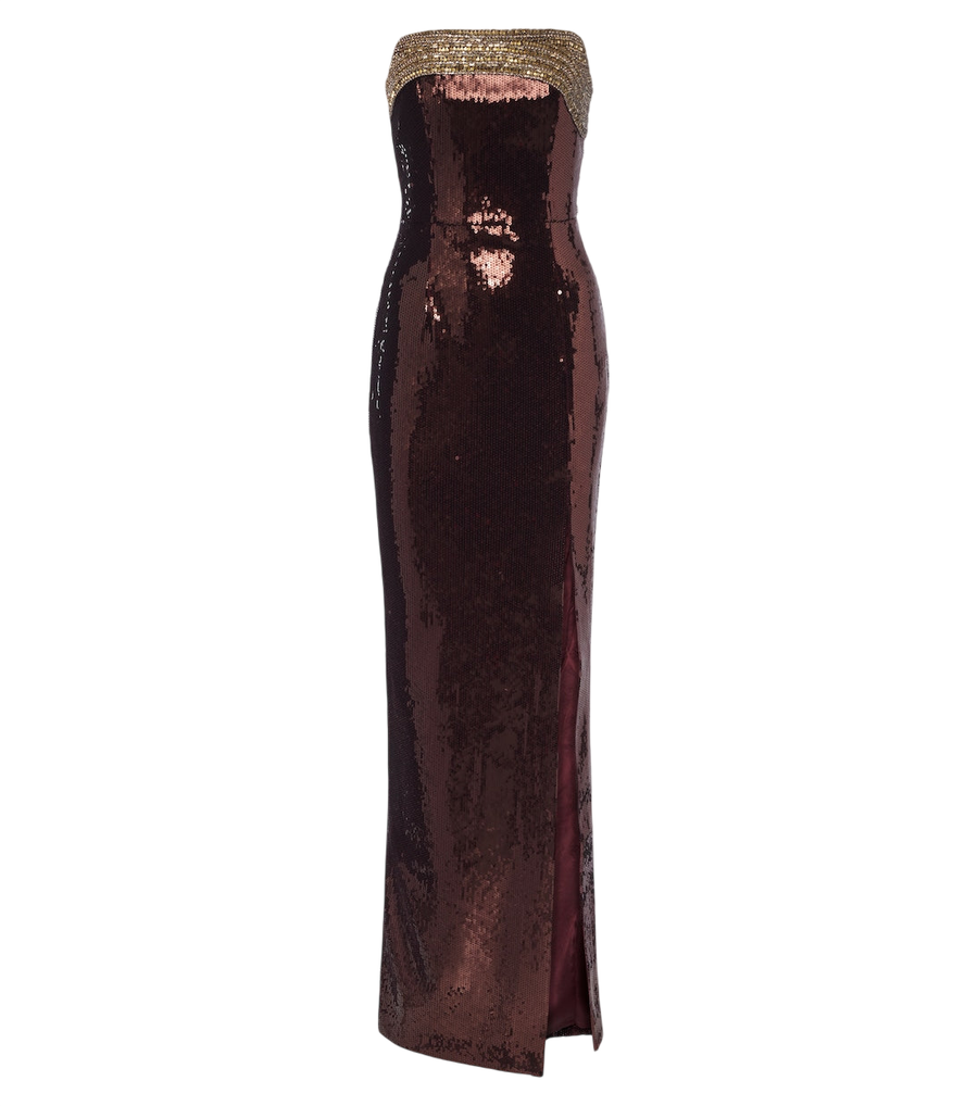 Rebecca Vallance Glimmer embellished bustier gown