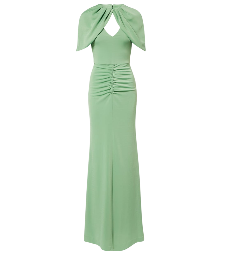 Rebecca Vallance Isla caped ruched gown