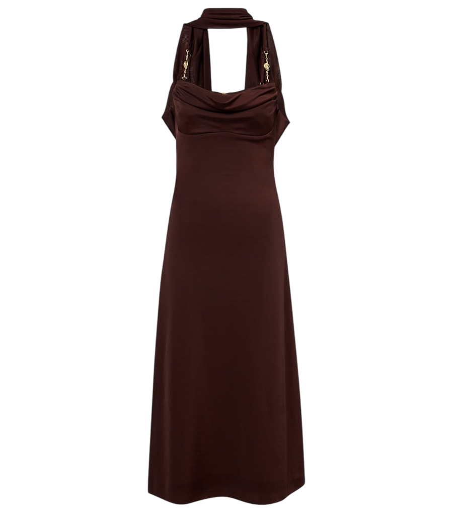 Rebecca Vallance Vestido midi Isla com detalhe de écharpe