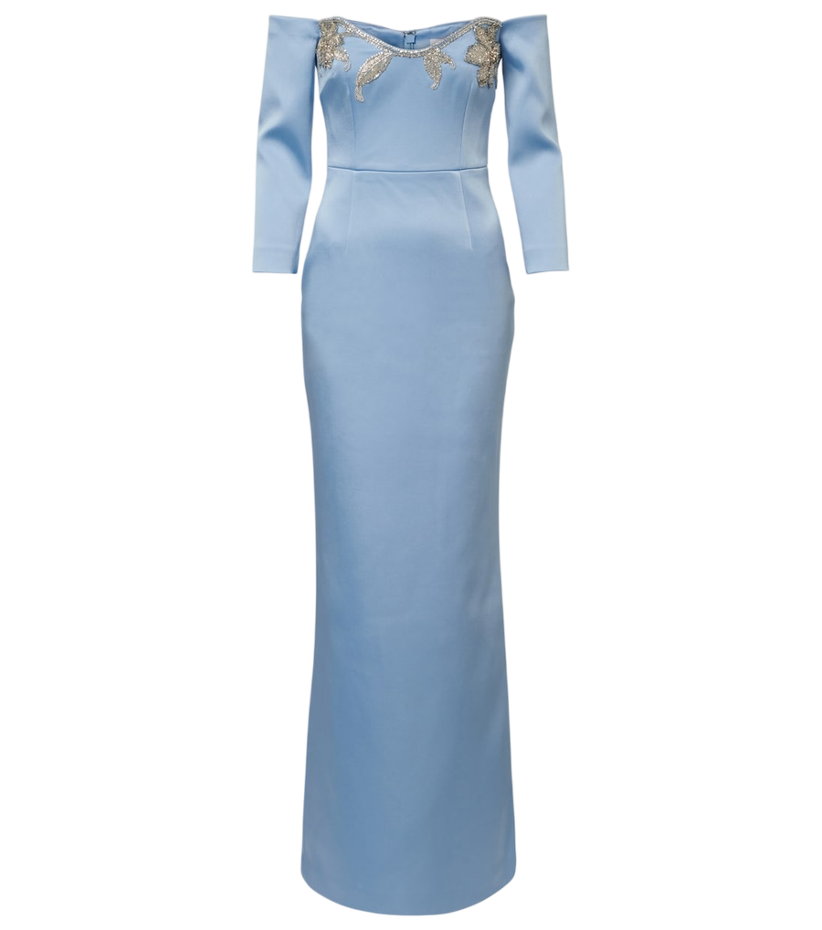 Rebecca Vallance Kai embellished satin bustier gown