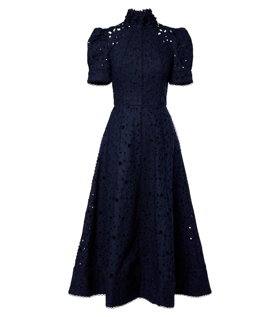 Robe midi en coton broderie anglaise Kitsu de Rebecca Vallance